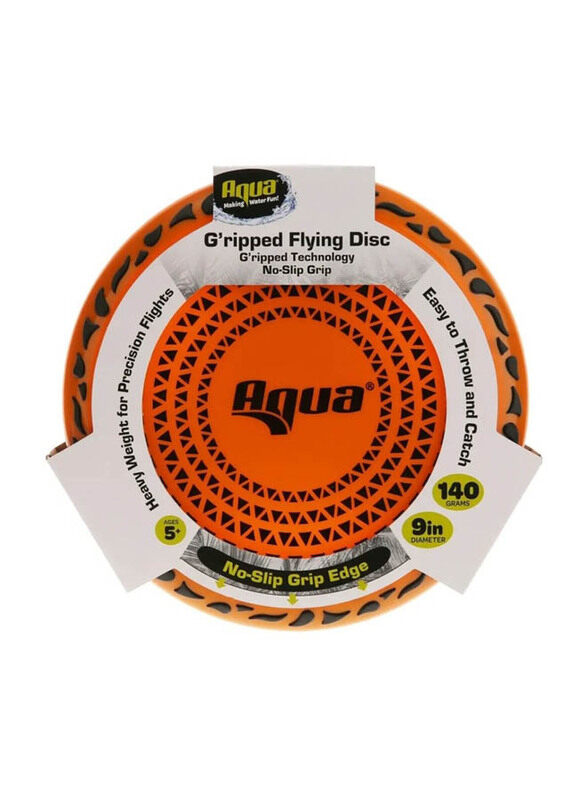 

Aqua Gripped Flying Disc 9 Inches Easy To Throw And Catch, Orange, Ages 5+