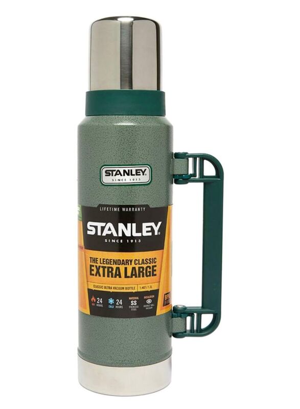 Stanley 1.3 Ltr Classic Vacuum Bottle, Silver/Green