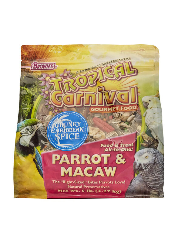 

Brown's Tropical Carnival Dry Gourmet Bird Food with Chunky Carribean Spice, 2.27 Kg