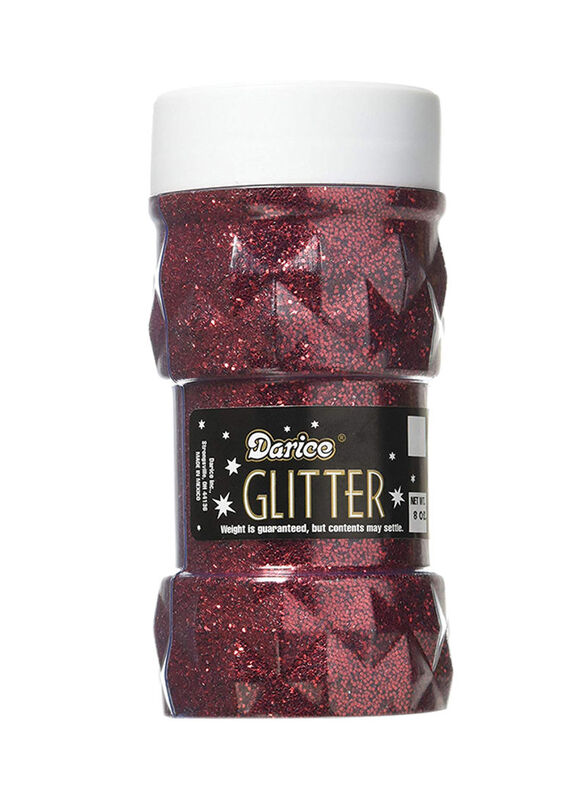 Darice Crystal Glitter Jar for Bulk Craft, 227gm, Red