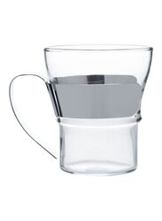 300ml 2-Piece Assam Glass with Steel Handle, Clear