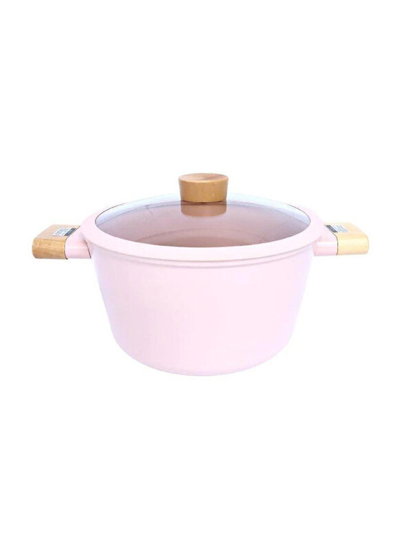 

Neoflam 2.2 Ltr Blossom Forged Round Casserole with Cover, BLOSSOM20, Pink