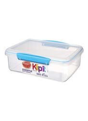 Sistema Klip It Accents Rectangular Food Container, 2L, Blue/Clear