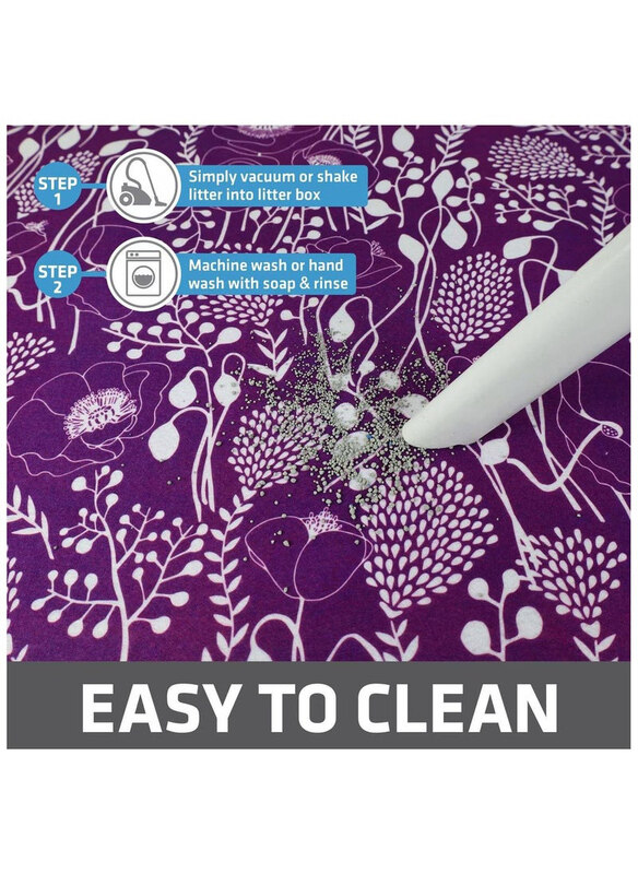 

Drymate Large Protective & Decorative Cat Litter Mat, Purple/White