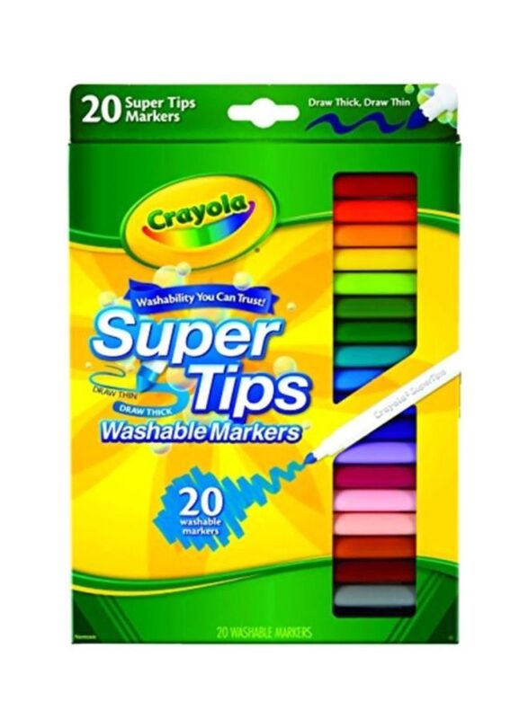 Crayola 20-Piece Super Tips Washable Markers, Multicolour