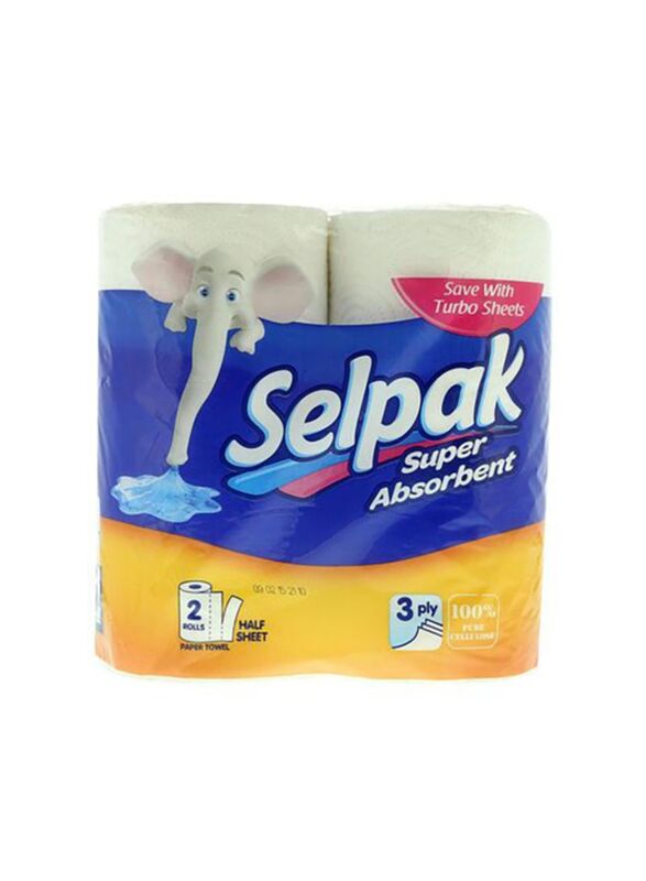 Selpak Super Absorbent Paper Towel, 3 Ply x 2 Rolls