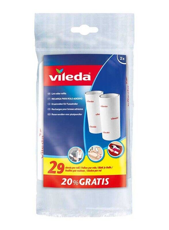 

Vileda Cloth Lint Roller Remover Refill, 2 Pieces, White