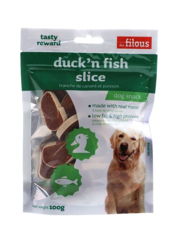 Les filous Duck'n Fish Slice Snack for Dogs, 100g
