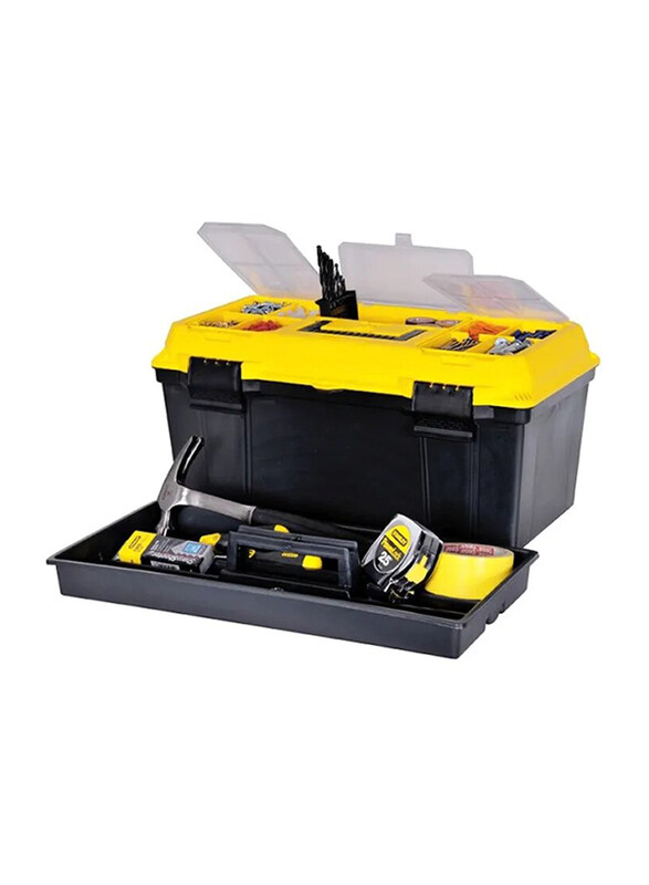 

Stanley 56cm Tool Organizer Box, Black/Yellow/Clear