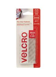 Velcro General Purpose Thin Fasteners, 4 Pieces, Clear