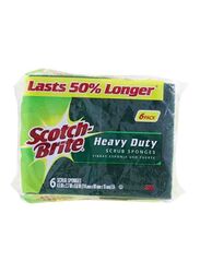 Scotch Brite Heavy Duty Scrub Sponges Set, 6 Pieces, Green