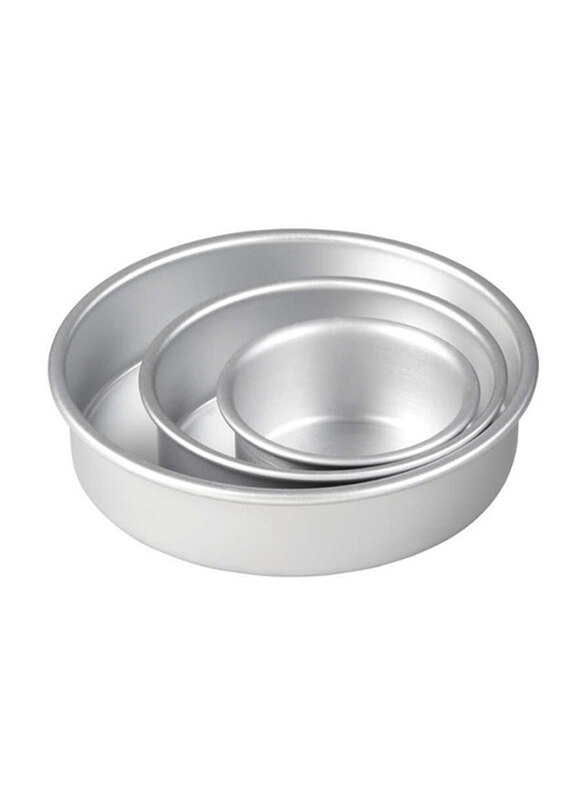 

Wilton 3-Piece Aluminium Round Cake Pan Set, WT-2105-0472, Silver