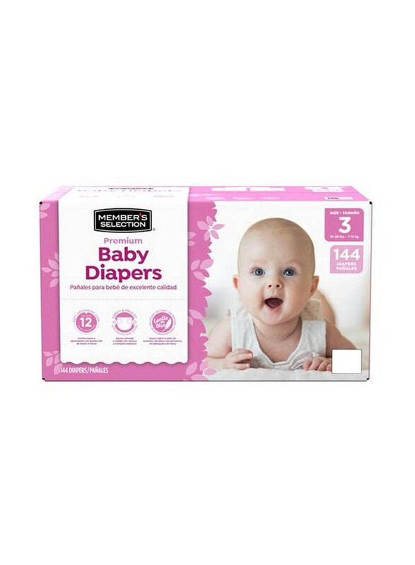 

Member's Selection Premium Baby Diapers, Size 3, 144 Count