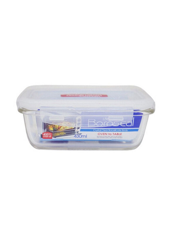 

Lock & Lock 430ml Boroseal Glass Rectangular Food Container, Clear