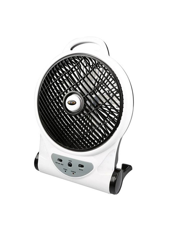 OZTrail Rechargeable Fan, GCL-F10R-D, Black/White