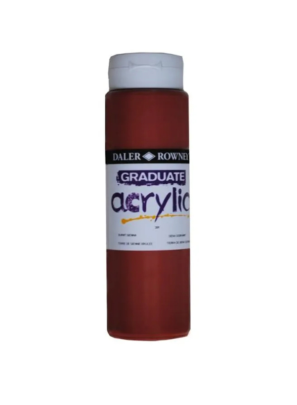 Daler Rowney Graduate Acrylic Paint Bottle, 500ml, Burnt Sienna Dark Red