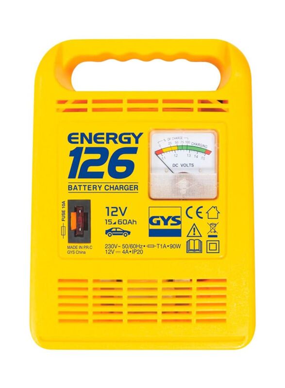 GYS Energy 126 Battery Charger And Tester, Yellow