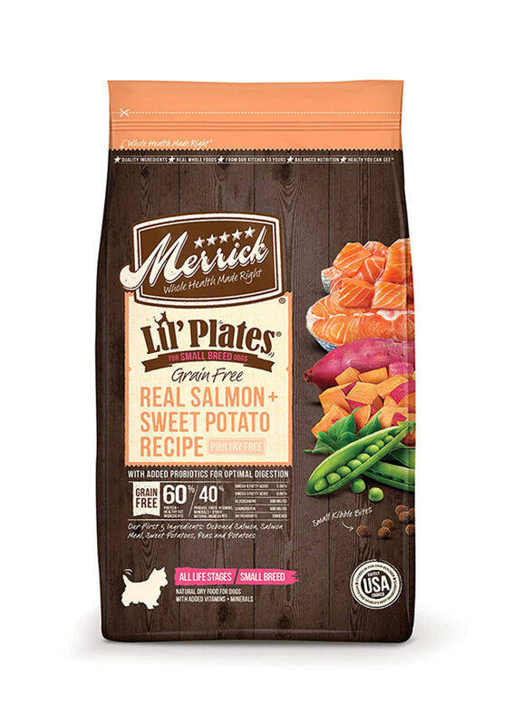 

Merrick Me Lil Plates Real Salmon and Sweet Potato Food for Dogs, Brown 1.8 Kg