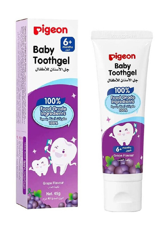 

Pigeon 45gm Grape Flavor Baby Toothgel, White