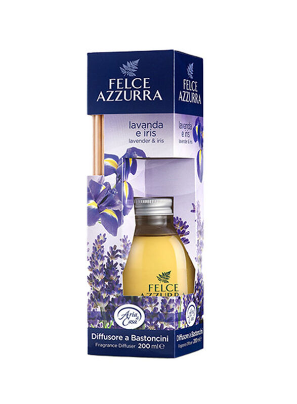 Felce Azzurra Lavender & Iris Fragrance Diffuser with Sticks, 200ml, Multicolour