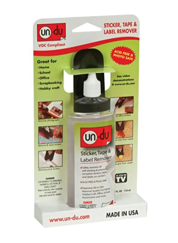 Un Du Sticker and Tape and Label Adhesive Remover, 118ml