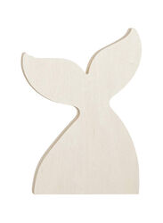 Darice Fish Tail Shaped Wooden Standing Cutout, Beige