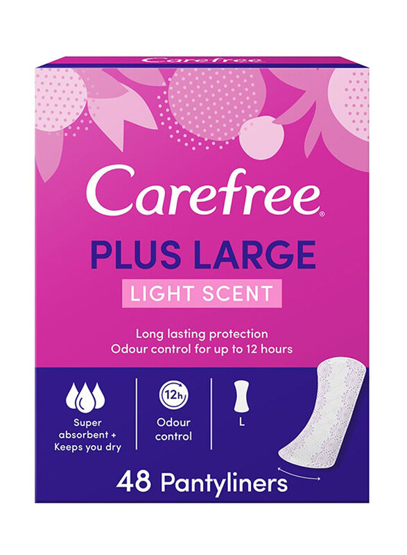 

Carefree Plus Large Light Scent Panty Liners, 48 Pieces