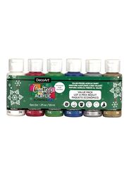 DecoArt Crafter's Acrylics Paint, 6 Pieces, Red/Green/Blue