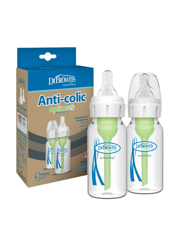 

Dr. Browns Dr. Brown’s Anti-Colic Narrow Glass Options+ Bottle, 2 Piece, White