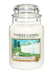 Yankee Candle Clean Cotton Classic Jar, Large, White