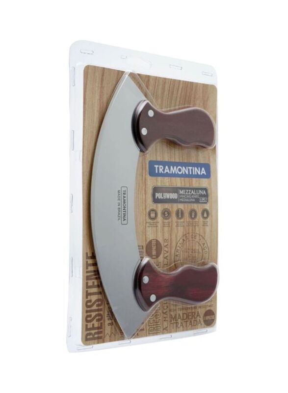 Tramontina 1-Piece Polywood Mincing Knife, Silver/Brown