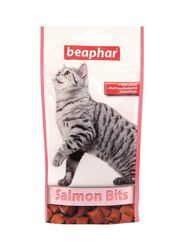 Beaphar Malt Bits Salmon Pouch Cat Treats & Hairball Control, 5 Pack, Orange