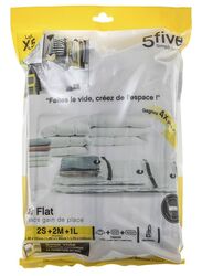 5Five Polyethylene Air-Flat Vacuum Bag, 120 x 70 x 2.5cm x 5 Pieces