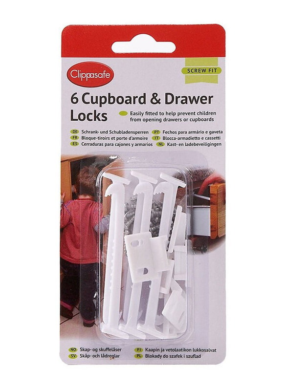 

Clippasafe Cupboard & Drawer Locks, 6 Pieces, White