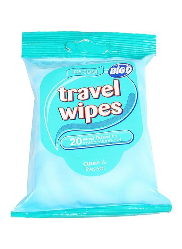 

Generic Big Ice Cool Travel Wipes, 20 Pieces, White