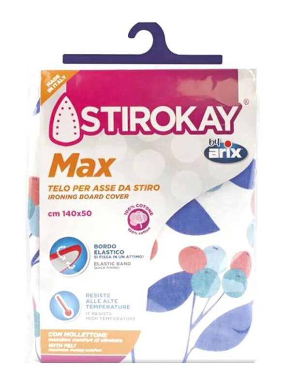 

Arix Practical Ironing Board Cover, 140 x 50cm, White/Purple