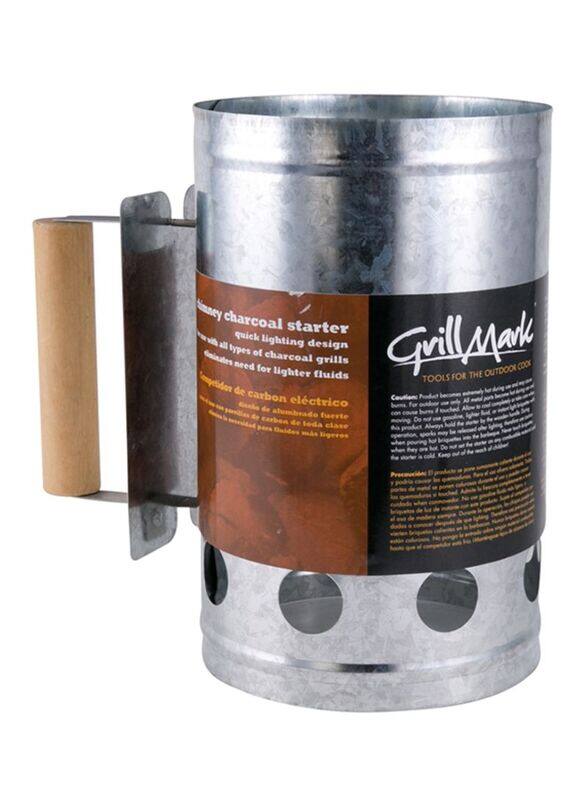 GrillMark Chimney Charcoal Starter, Silver