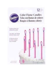 Wilton Color Flame Candle Set, 12-Pieces, Pink
