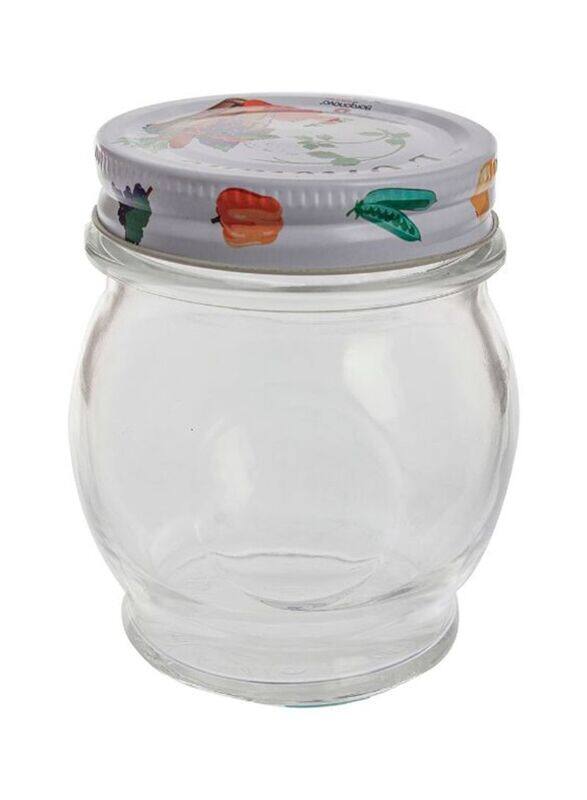 

Borgonovo Vegetable Glass Storage Jar, 90mm, Clear/White