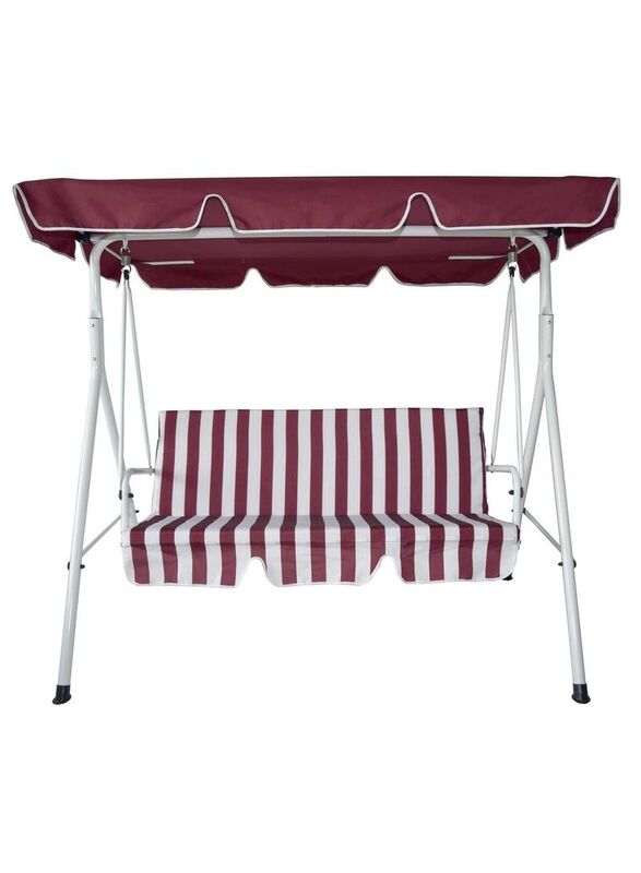 Steel 3-Seater Swing Chair Living Accents, Red
