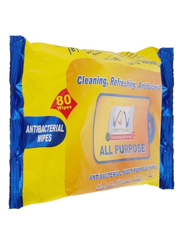 Wow Antibacterial Multipurpose Wipes, 80 Pieces