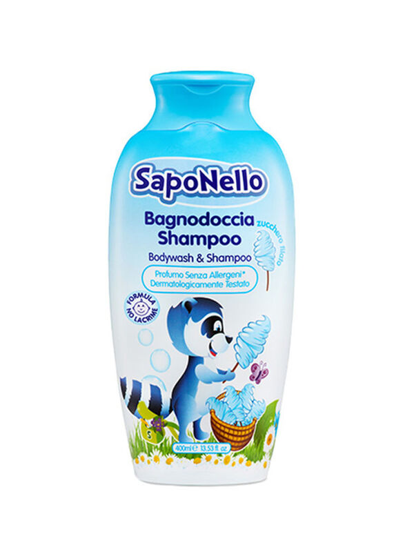 Saponello Cotton Candy Bodywash & Shampoo, Clear, 400 ml