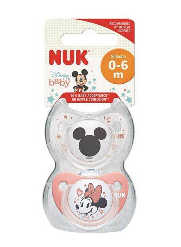

Nuk Disney Minnie Mouse Soother, 2 Piece, Grey/Pink