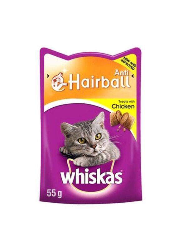 

Whiskas Anti-Hairball Treats with Chicken, 55g, Purple