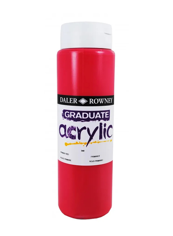 Daler Rowney Graduate Acrylic Paint Bottle, 500ml, Red