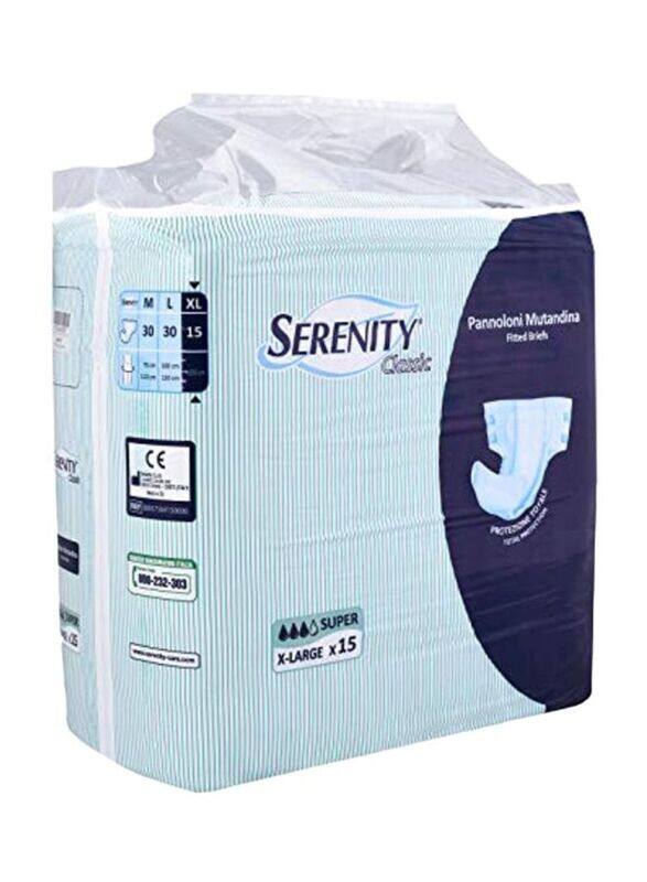 

Serenity Classic 15 Fitted Briefs, White, XL