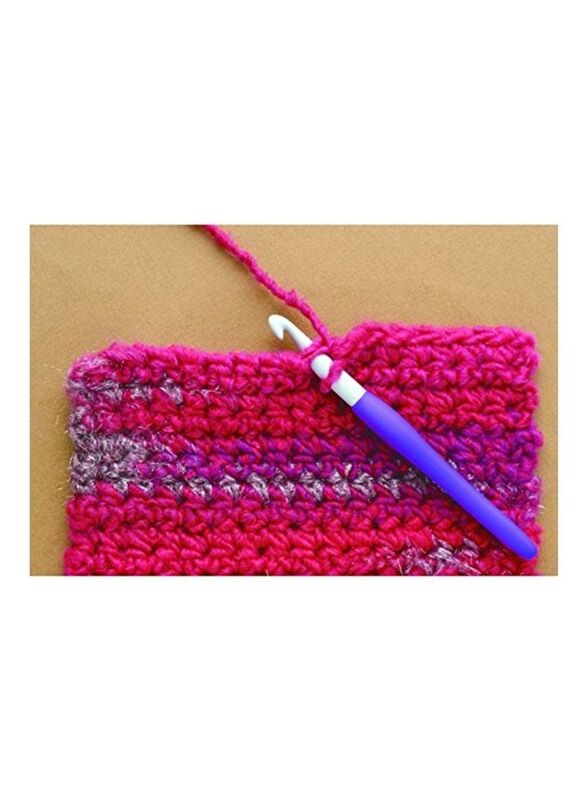 Clover Amour Crochet Hook, 1.8 x 0.8 x 8.8 inch, Purple/White