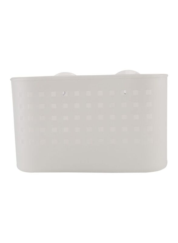 Inter Design Suction Shower Basket, 10.2 x 7 x 4-inch, White