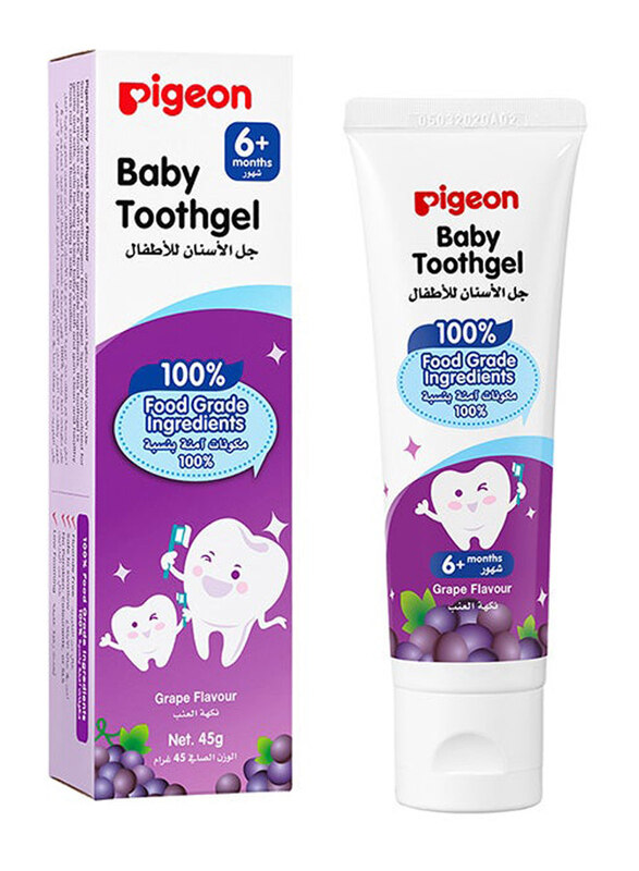 

Pigeon 45gm Grape Flavor Baby Toothgel, White