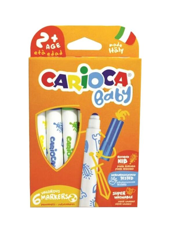 Carioca 6-Piece Baby Marker Box, Multicolour